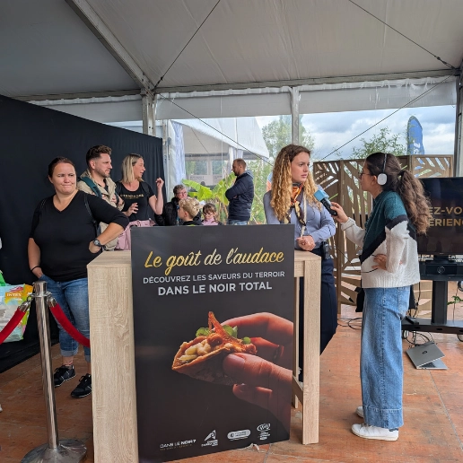 Visitors waiting to enjoy a tasting in the black box at the Sedan Fair