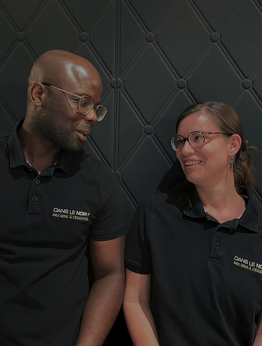 Guides and waiters at the Dans le Noir ? restaurant